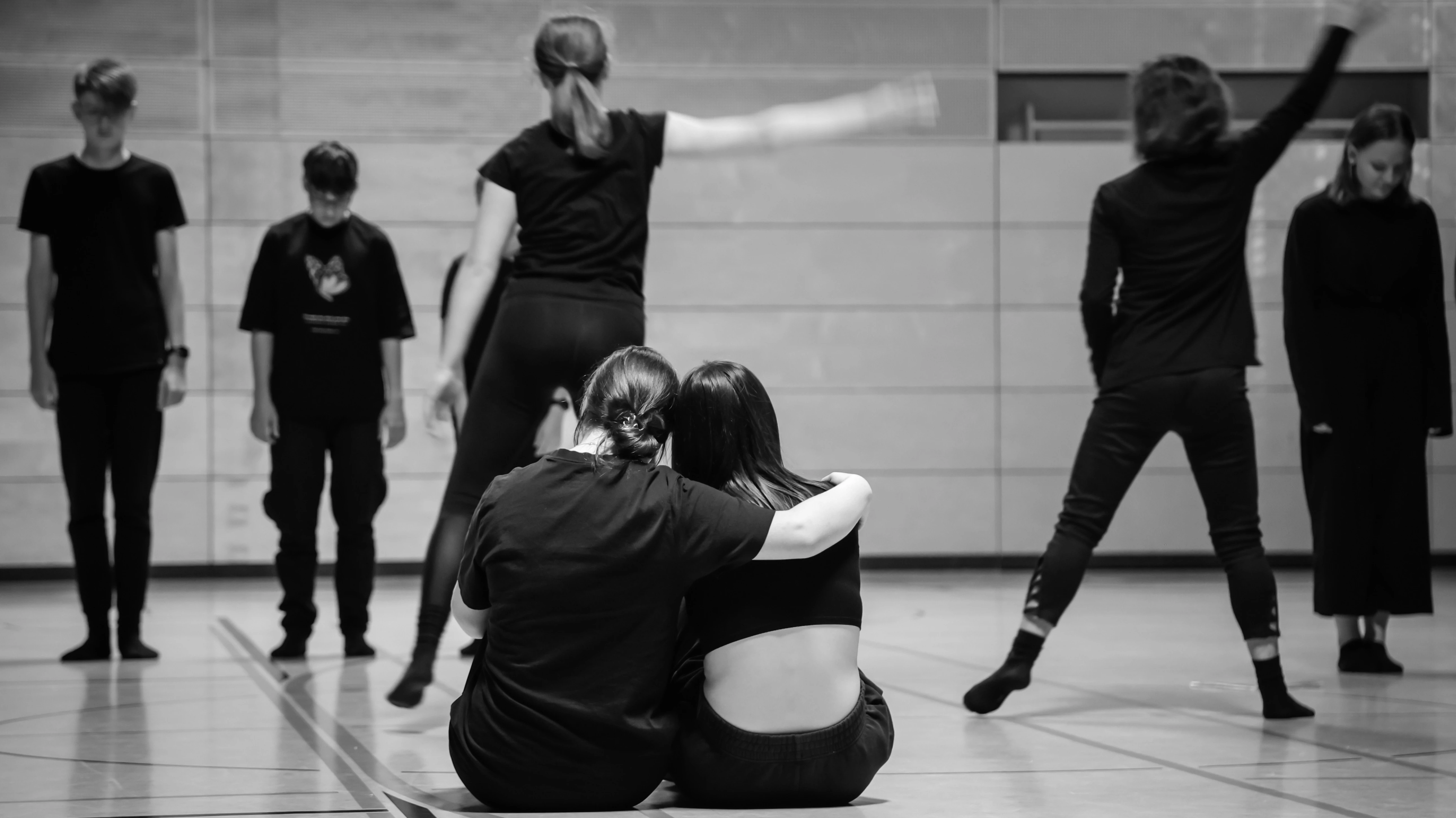 Schüler bei Tanzprobe